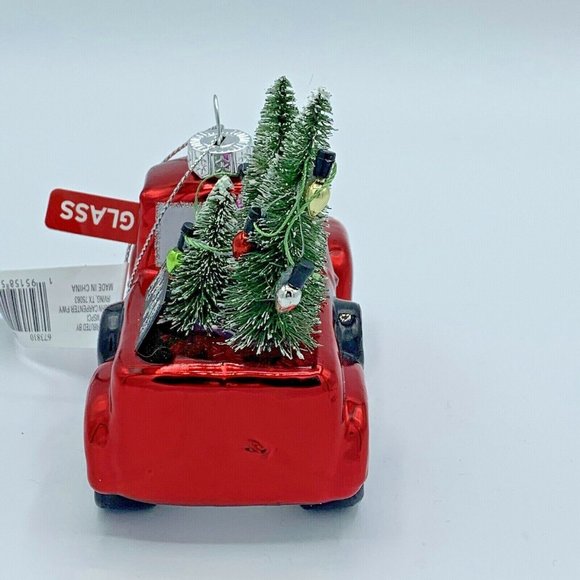 Red Truck Glass Tree Christmas Ornament Ashland NEW - Picture 5 of 13